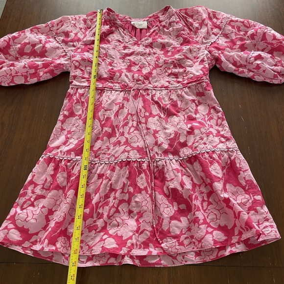 Hyacinth House Tuckernuck Women's Pink Floral Puff Mini Dress Small Feminine - Picture 12 of 16